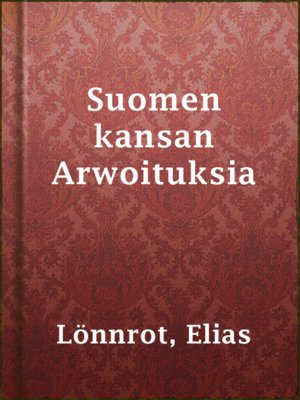cover image of Suomen kansan Arwoituksia